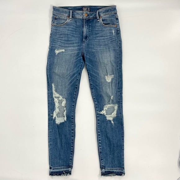 Abercrombie & Fitch Women’s Jeans 29/8 Simone High Rise Ankle‎ Distressed Skinny - Picture 1 of 13